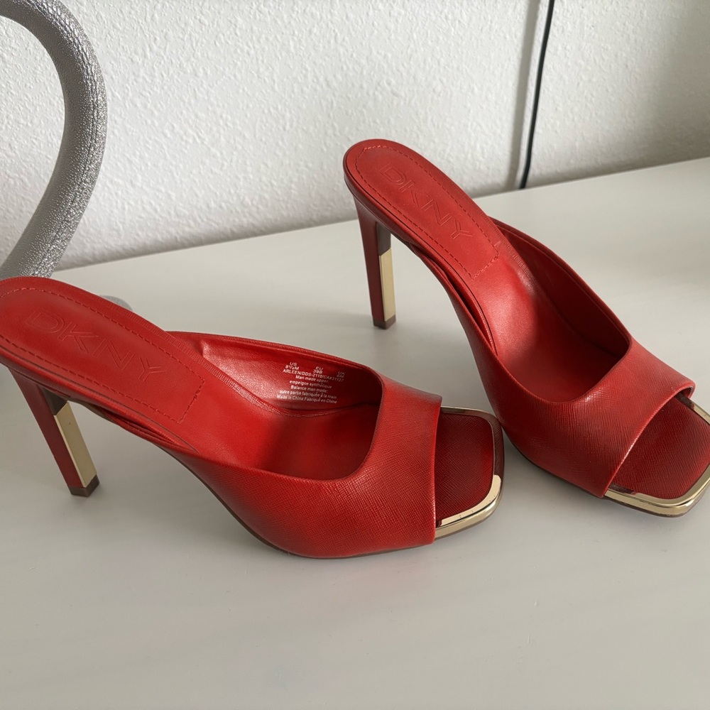 DKNY Women's Red Open-Toe Heels